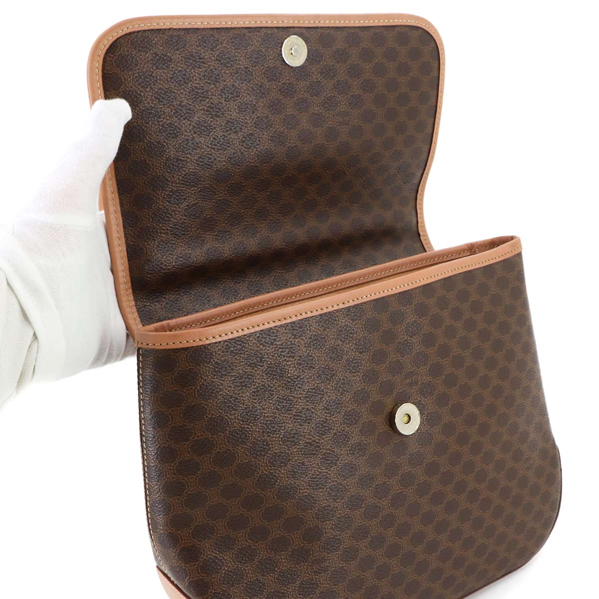 Macadam 2way Hand Shoulder Bag PVC Leather Brown Vintage