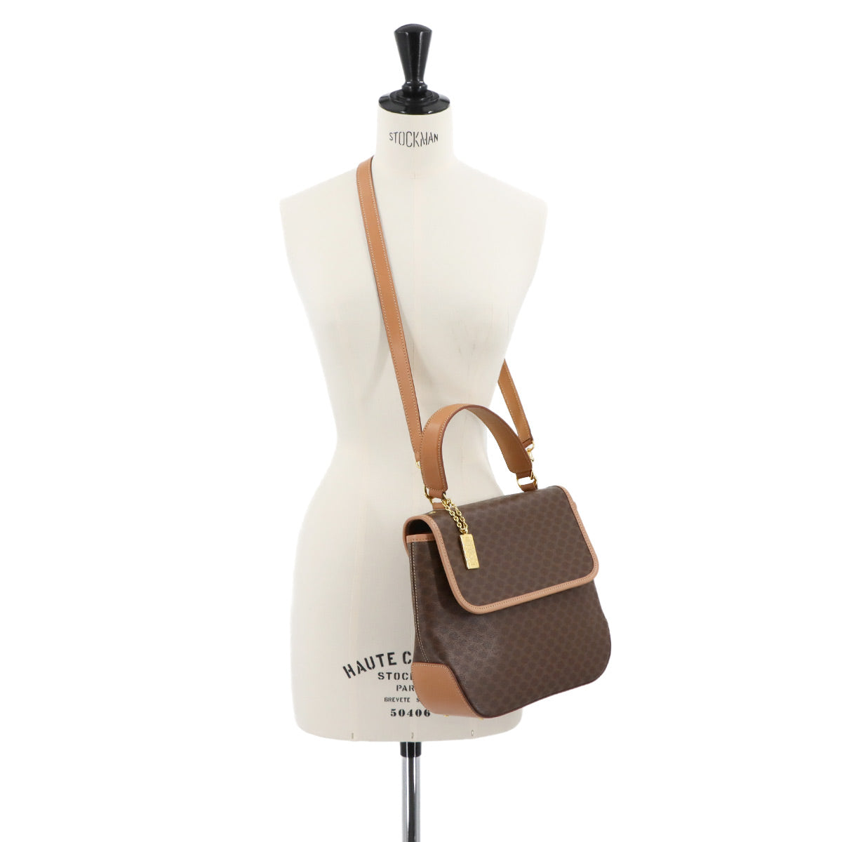 Macadam 2way Hand Shoulder Bag PVC Leather Brown Vintage