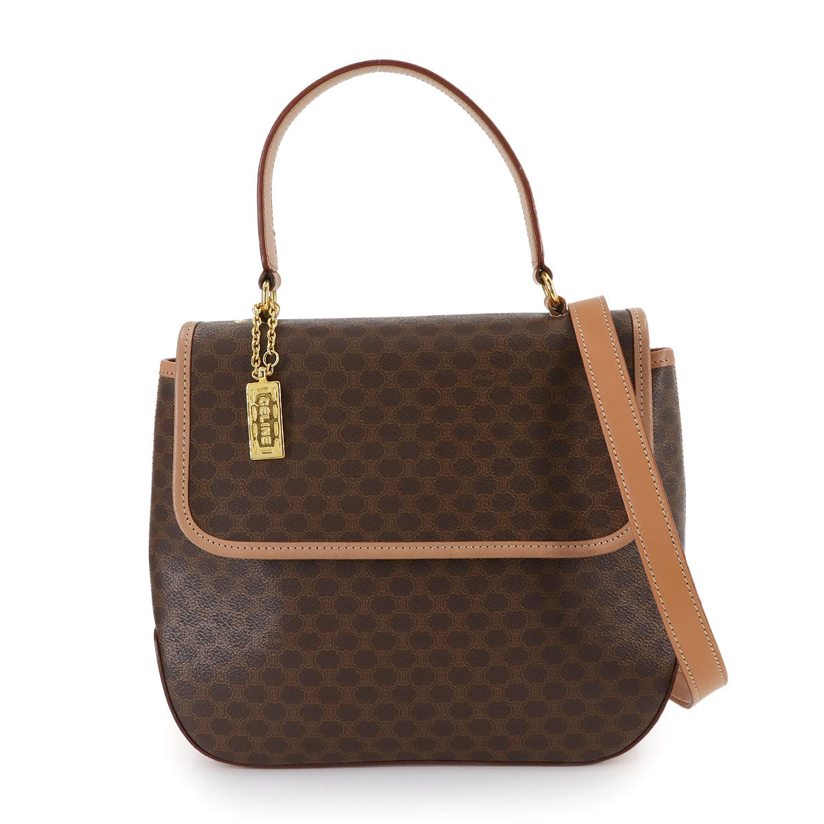 Macadam 2way Hand Shoulder Bag PVC Leather Brown Vintage