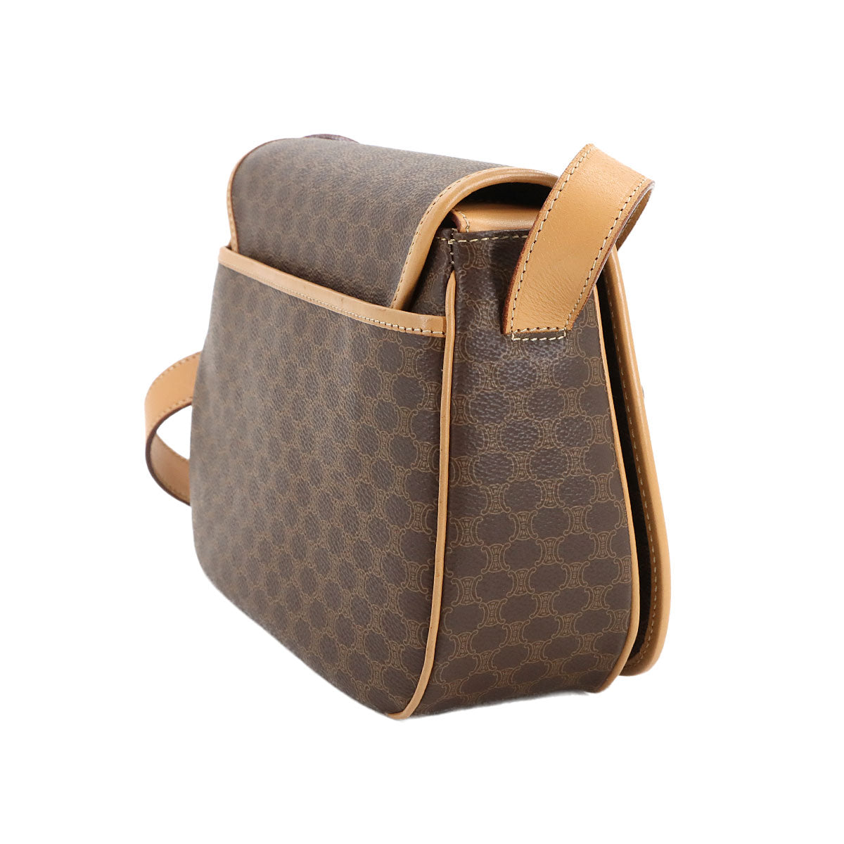 Macadam Shoulder Bag Leather PVC Brown Vintage Purse