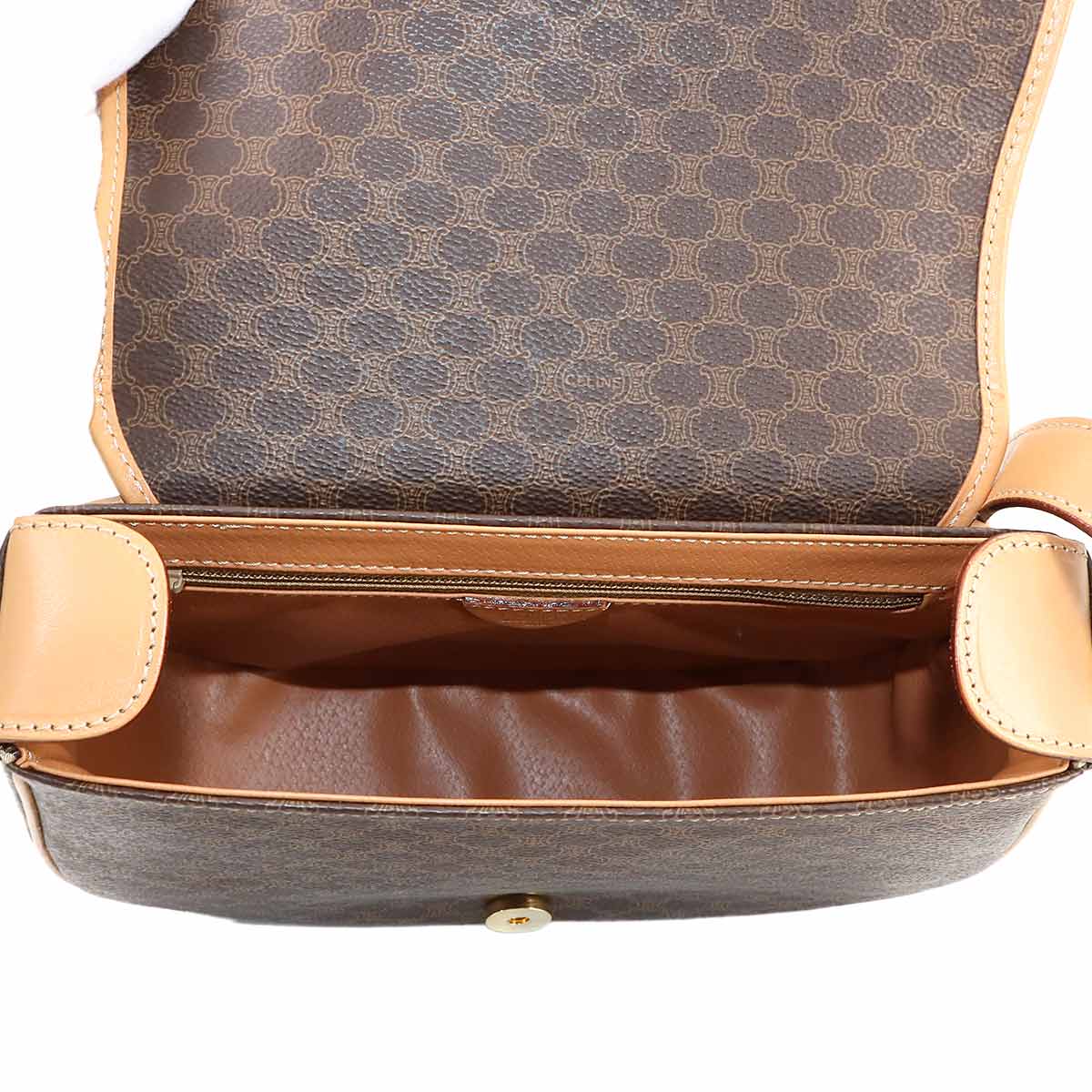 Macadam Shoulder Bag Leather PVC Brown Vintage Purse