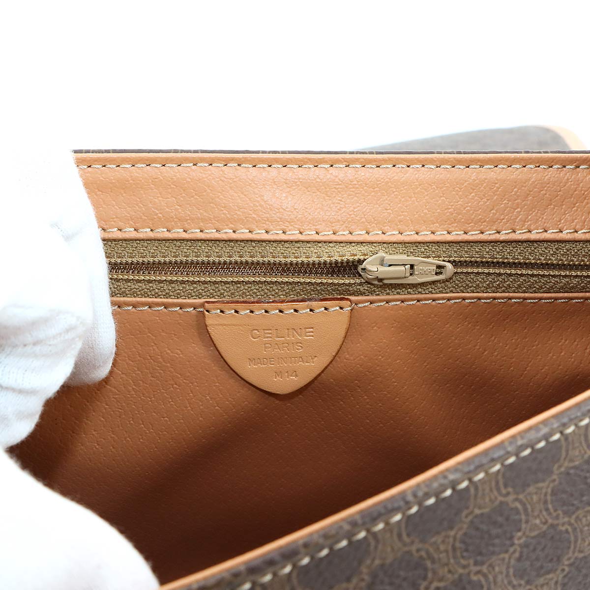 Macadam Shoulder Bag Leather PVC Brown Vintage Purse