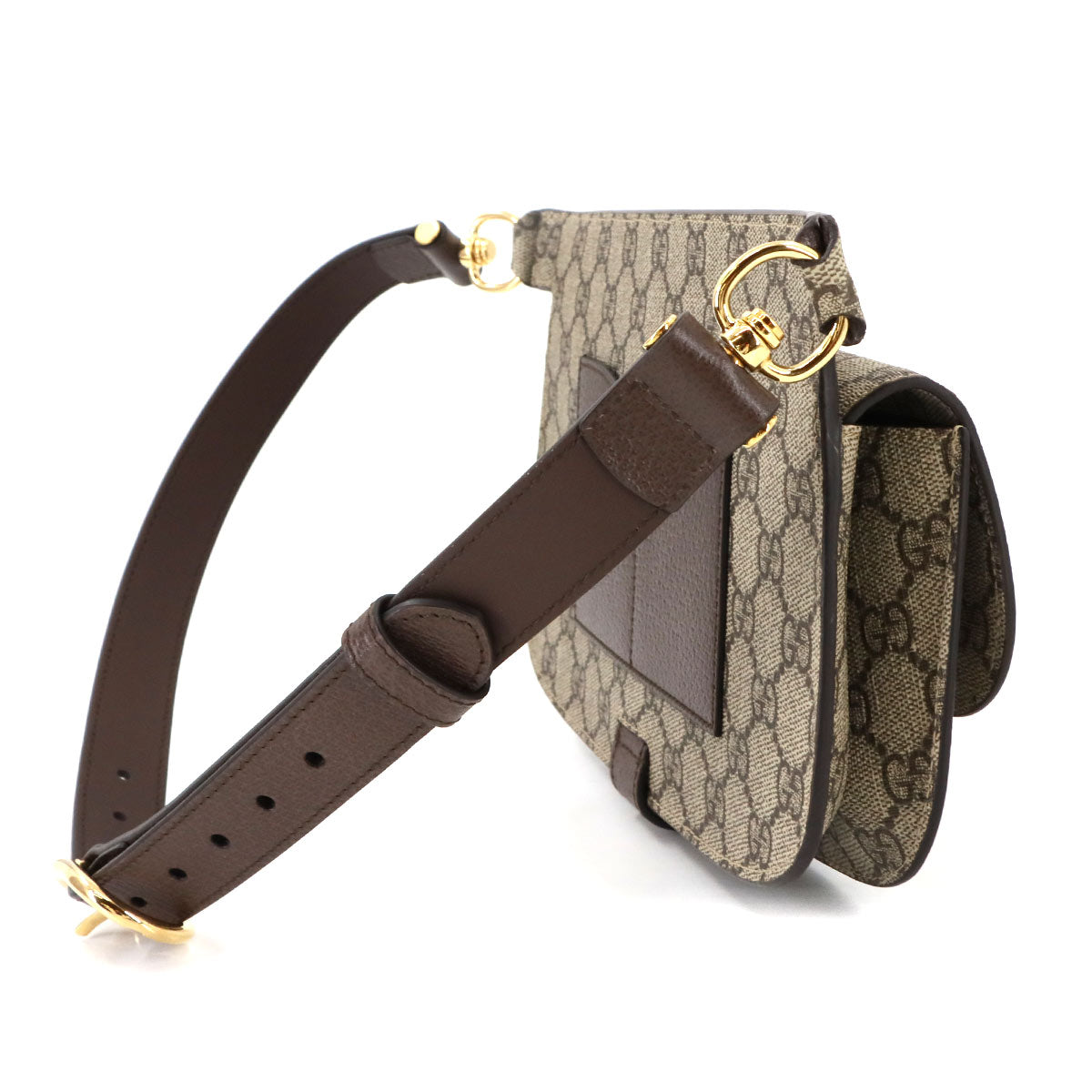 Blondie GG Supreme Belt Bag Leather Beige Brown 718154 Purse