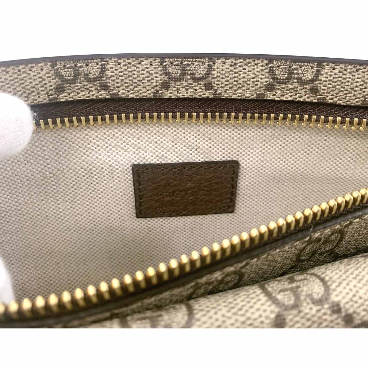 Blondie GG Supreme Belt Bag Leather Beige Brown 718154 Purse