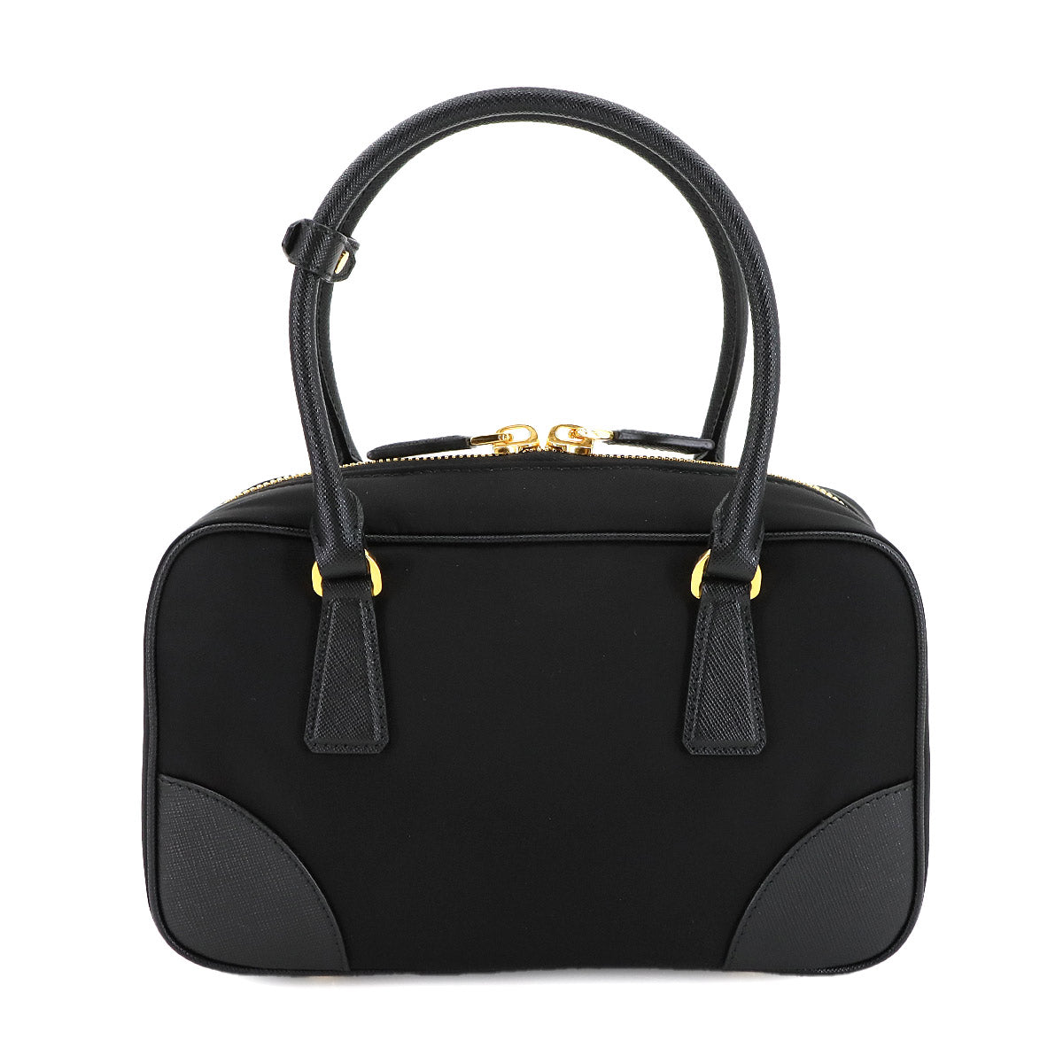 Re-Edition 1978 Two Handle Hand shoulder Bag Nylon Leather Black