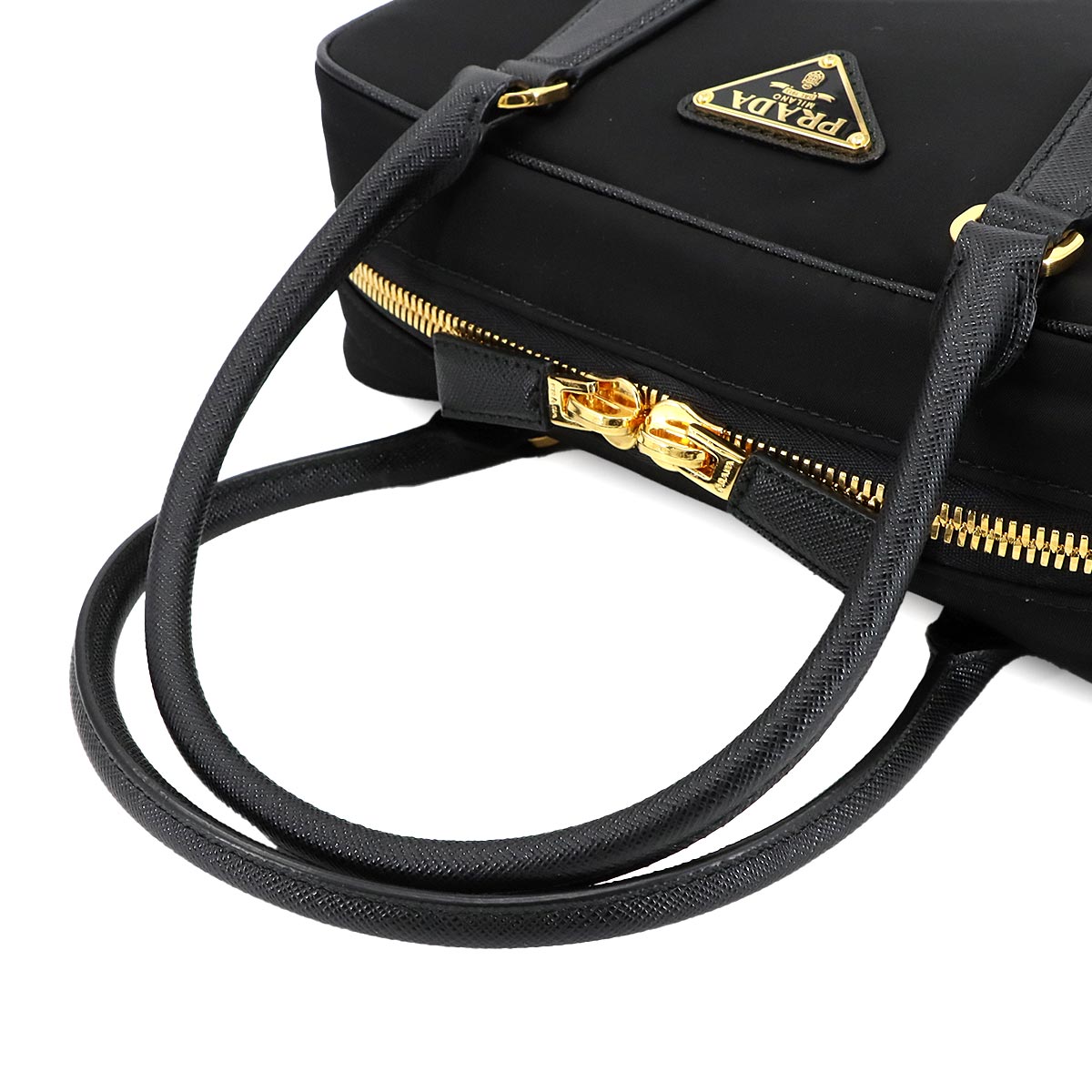Re-Edition 1978 Two Handle Hand shoulder Bag Nylon Leather Black