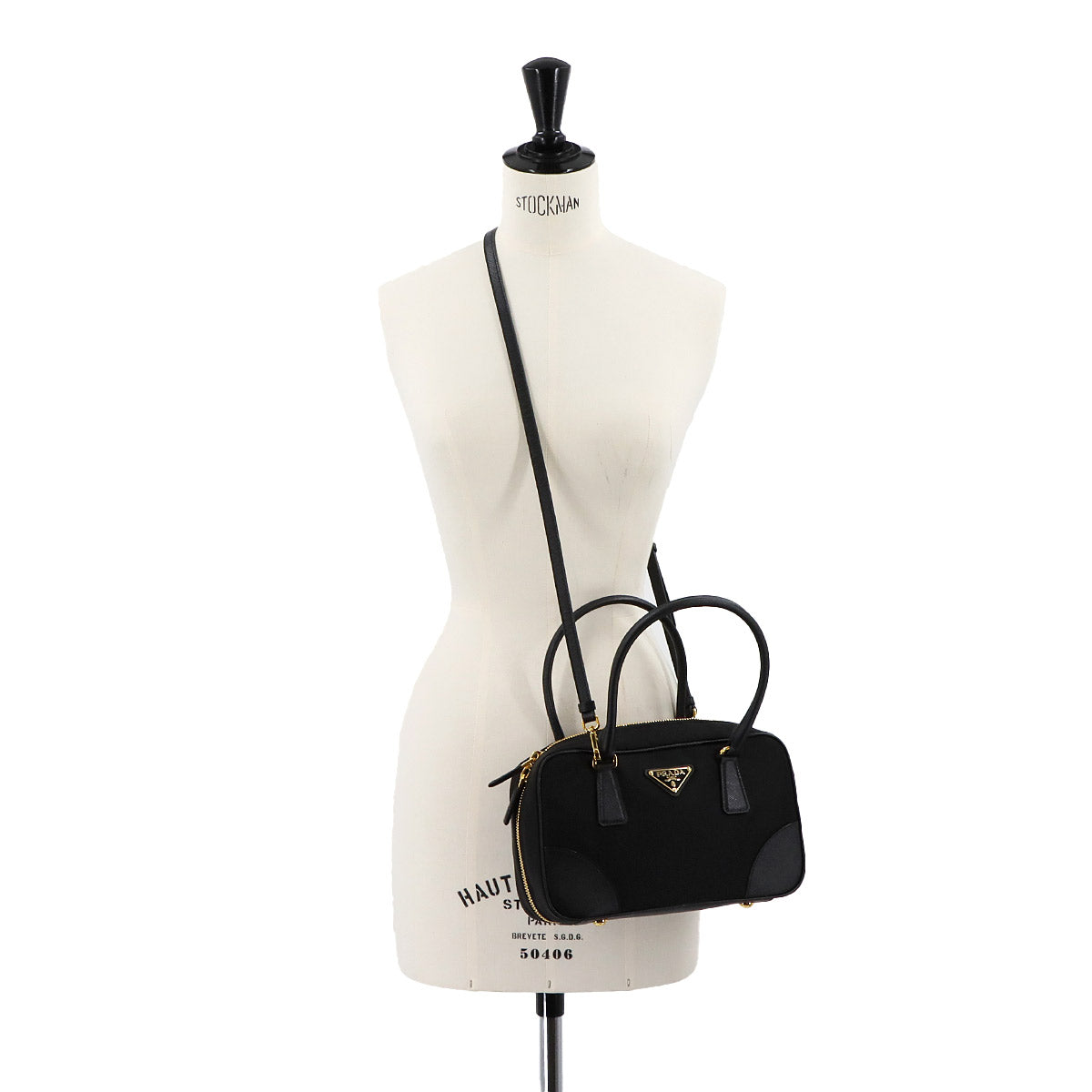Re-Edition 1978 Two Handle Hand shoulder Bag Nylon Leather Black