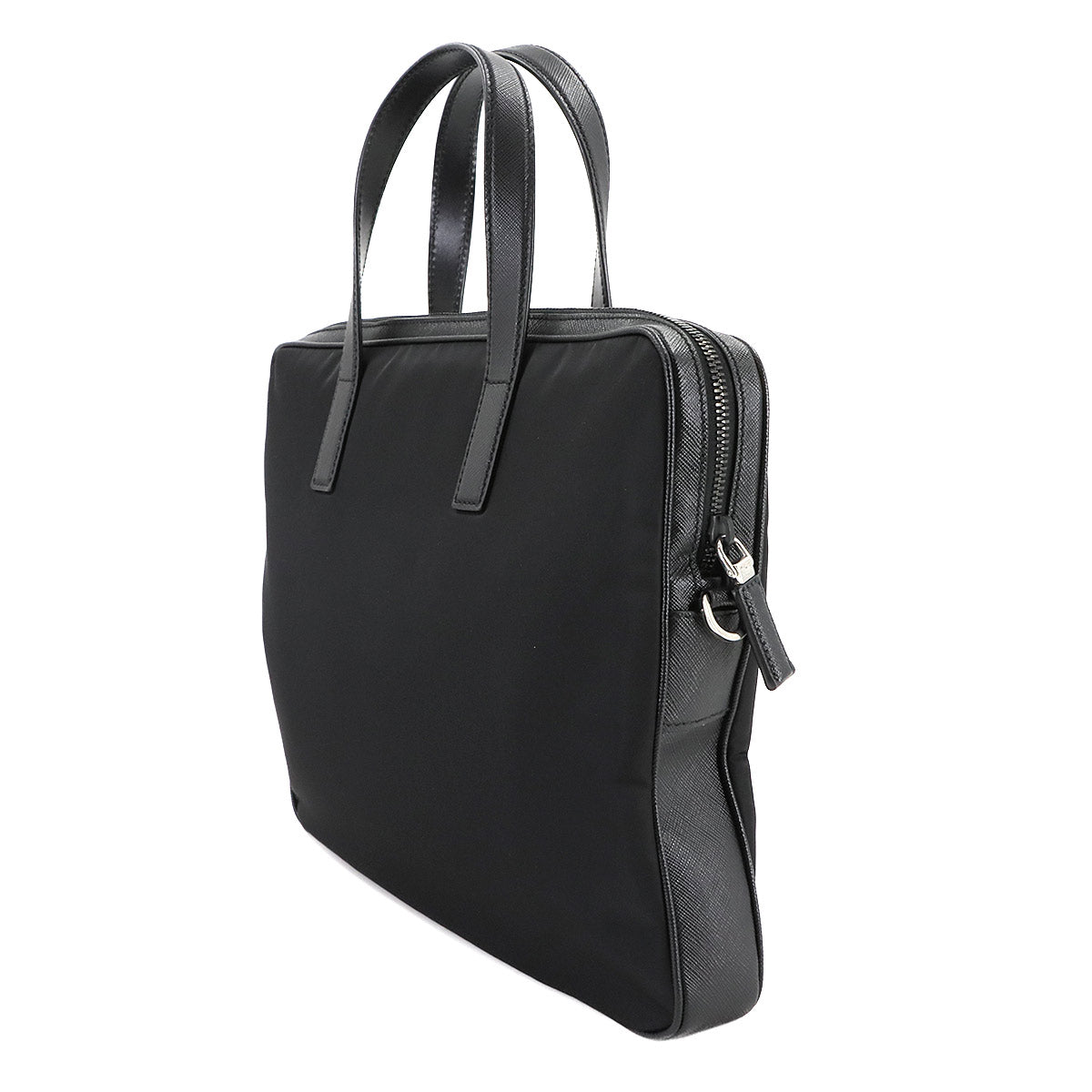 Briefcase Shoulder Bag Nylon Leather Black 2VE368