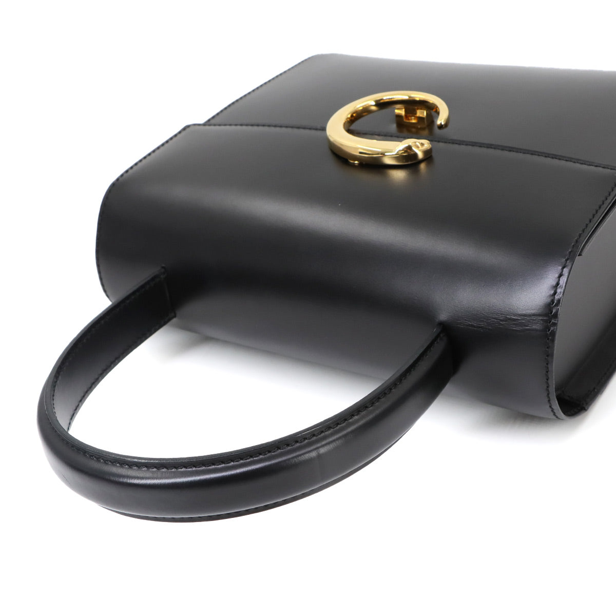 Panthere 2way Hand Shoulder Bag Leather Black Purse