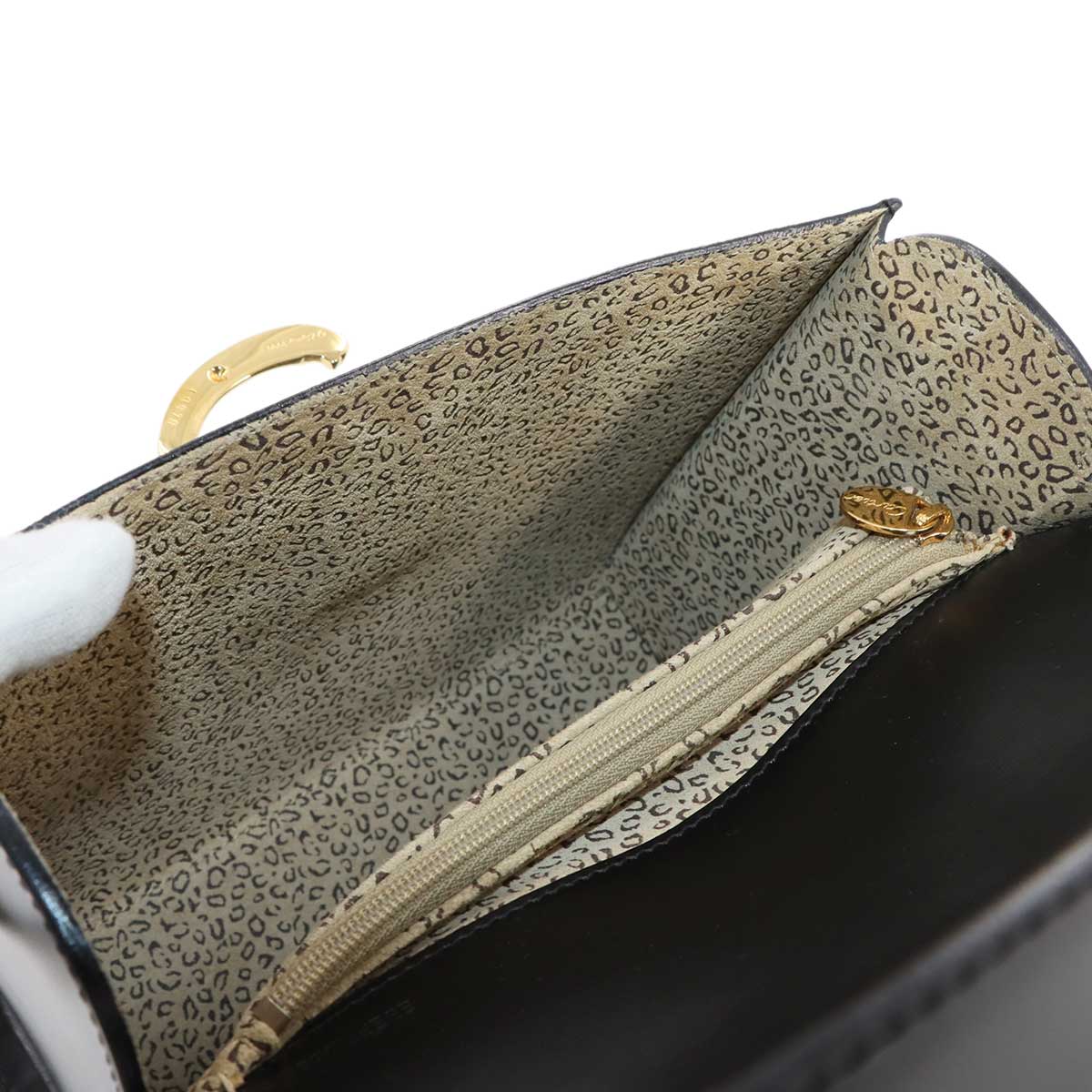 Panthere 2way Hand Shoulder Bag Leather Black Purse