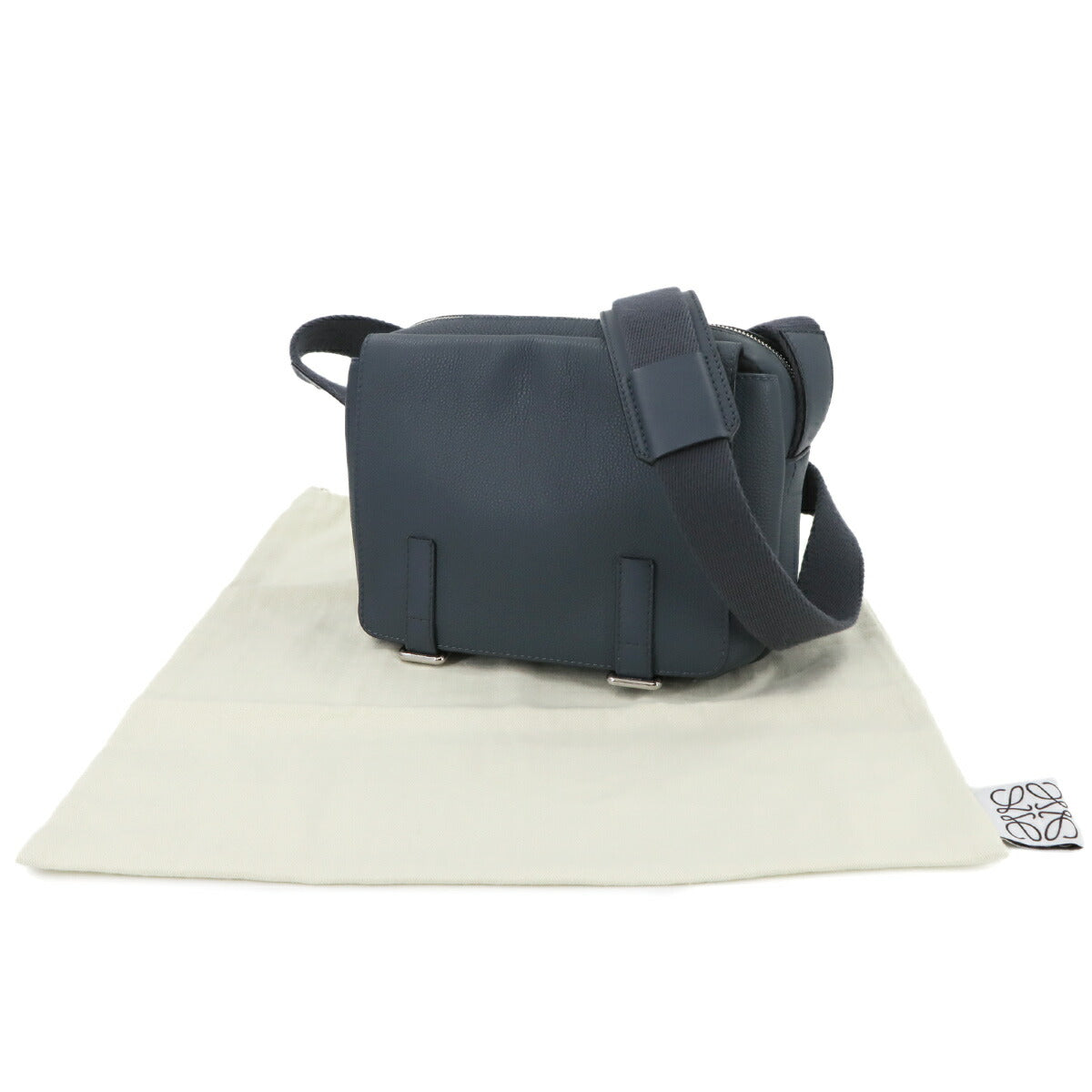 Military Messenger XS Shoulder Bag Leather Onyxblue Purse