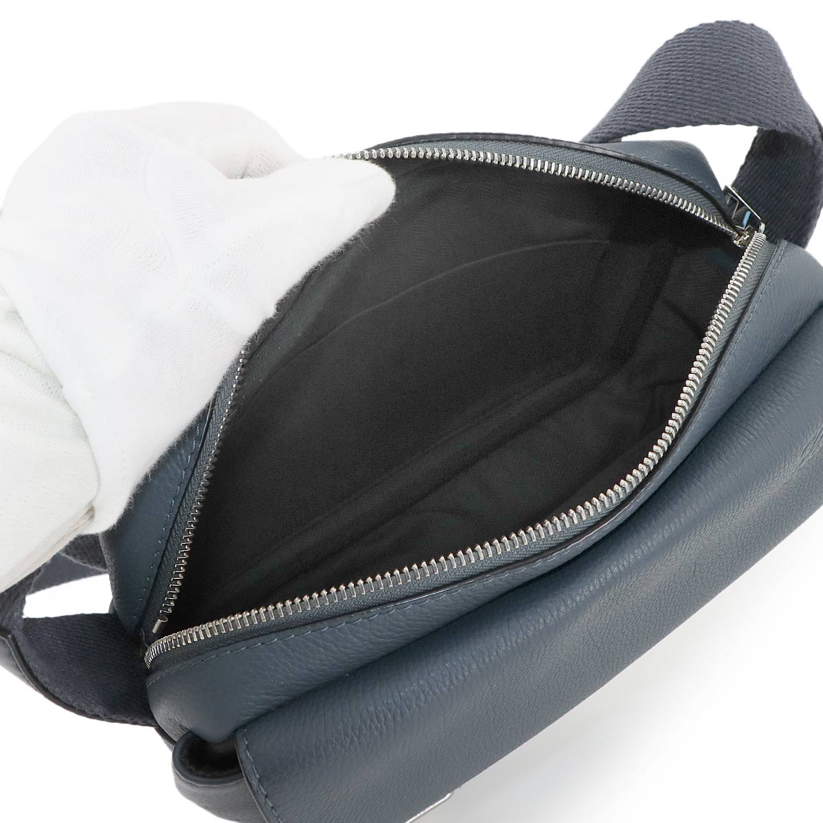 Military Messenger XS Shoulder Bag Leather Onyxblue Purse