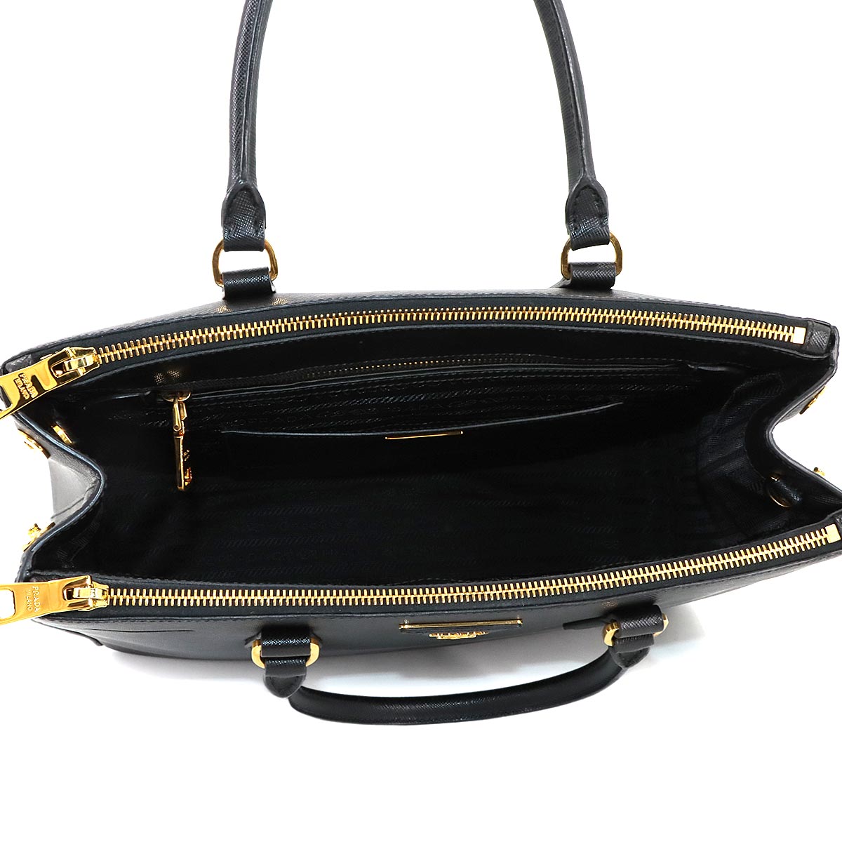 Galleria 2way Tote Shoulder Bag Saffiano Leather Black 1BA274