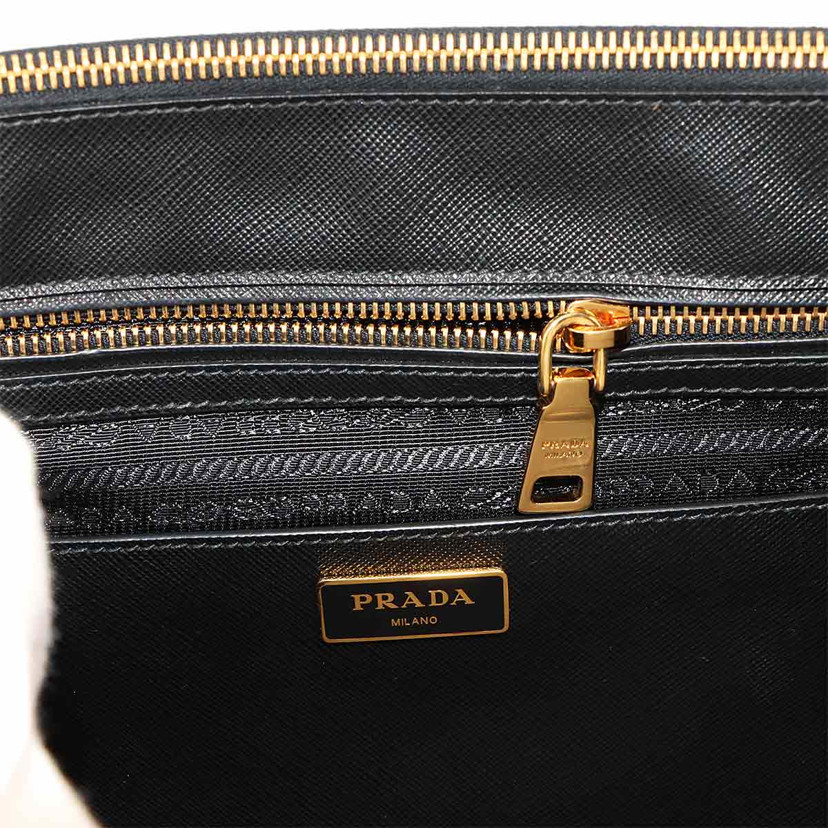 Galleria 2way Tote Shoulder Bag Saffiano Leather Black 1BA274