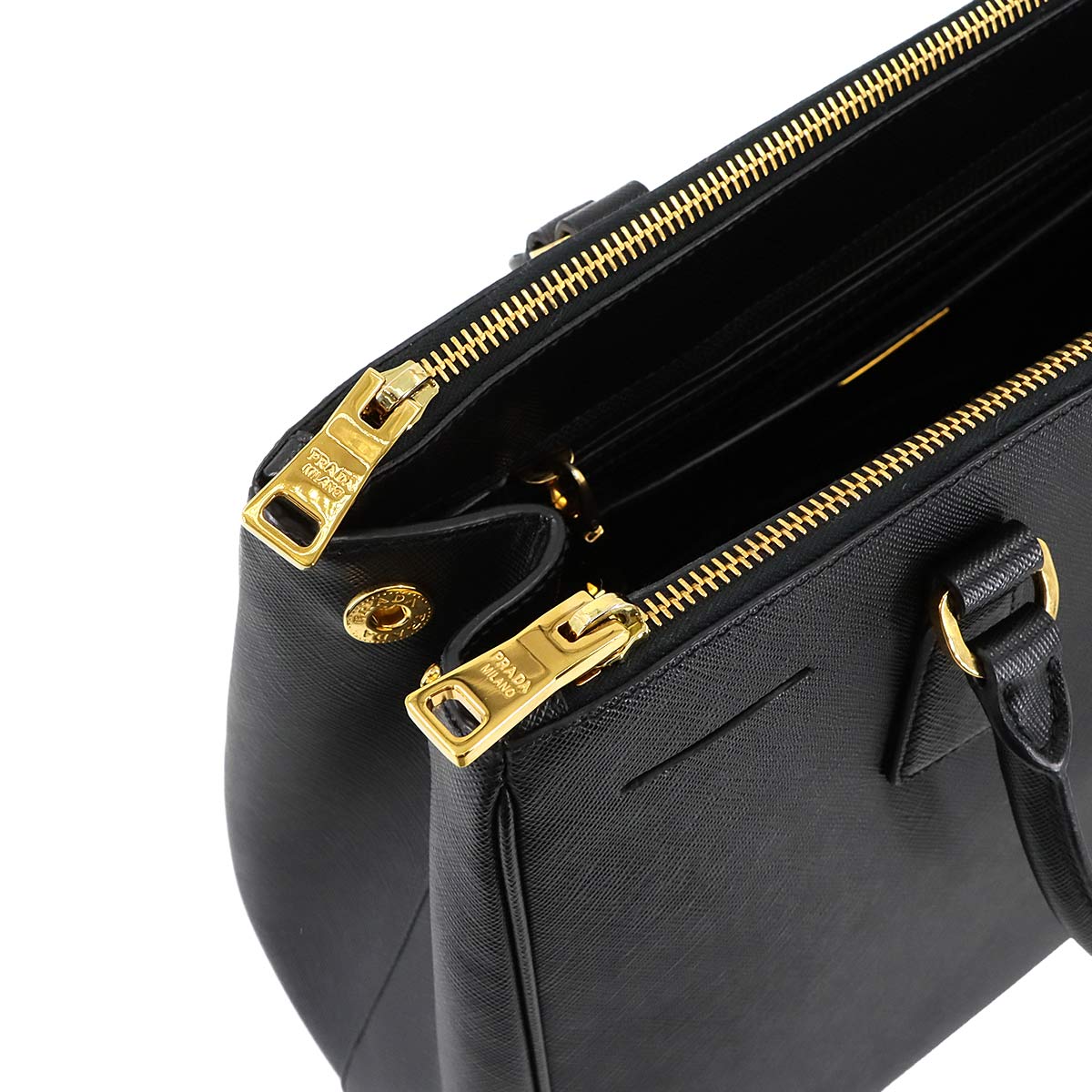 Galleria 2way Tote Shoulder Bag Saffiano Leather Black 1BA274