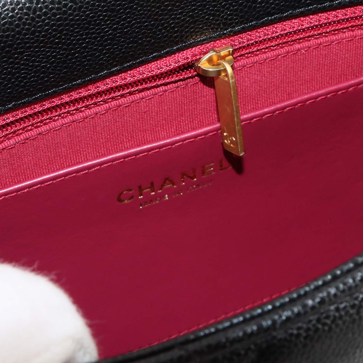 Matelasse Chain Shoulder Bag Leather Black AS3468 Purse