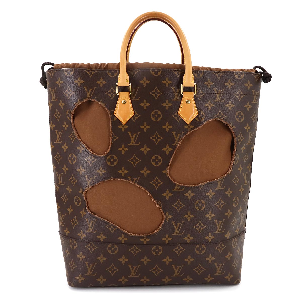 Monogram with Holes Tote Bag Rei Kawakubo Brown M40279