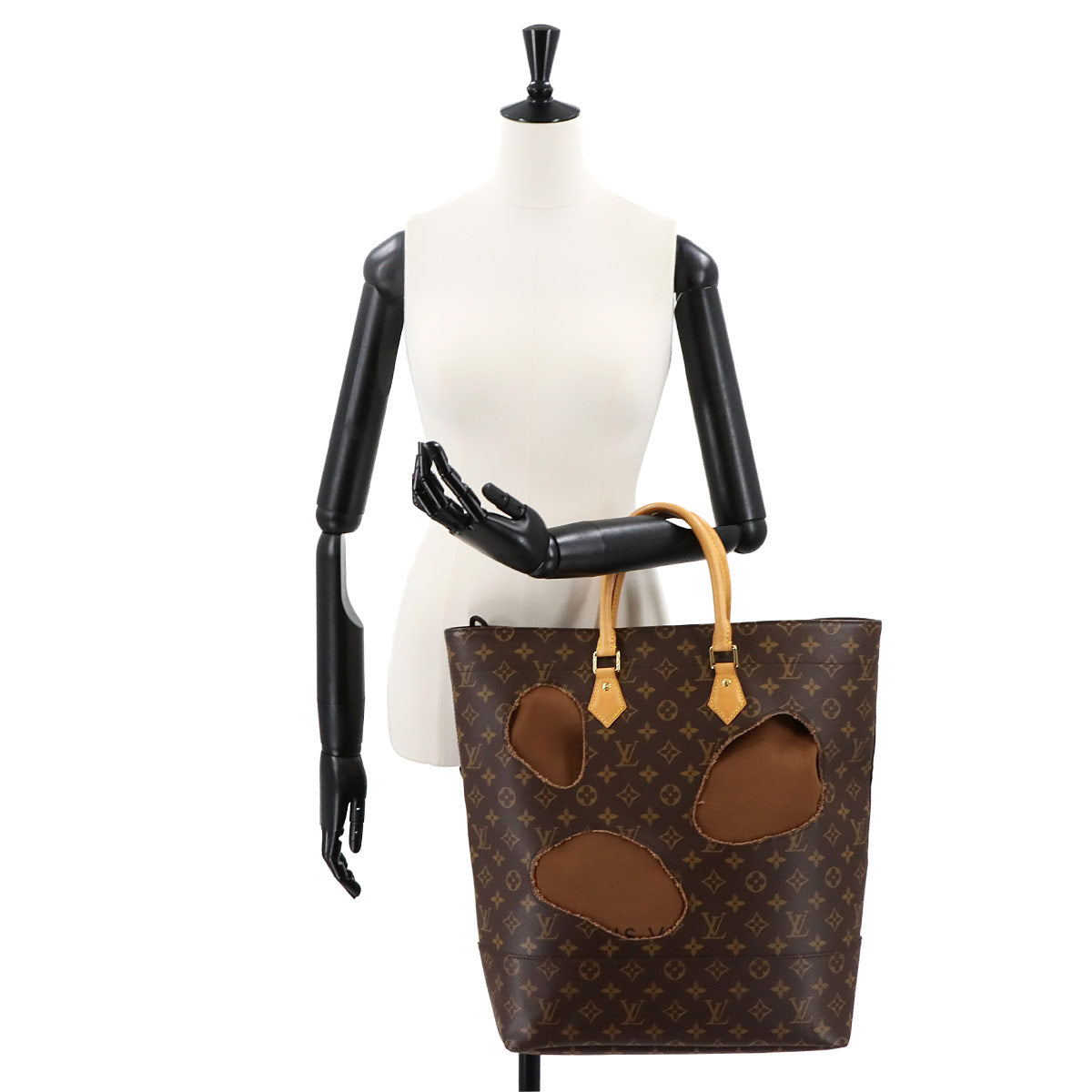 Monogram with Holes Tote Bag Rei Kawakubo Brown M40279