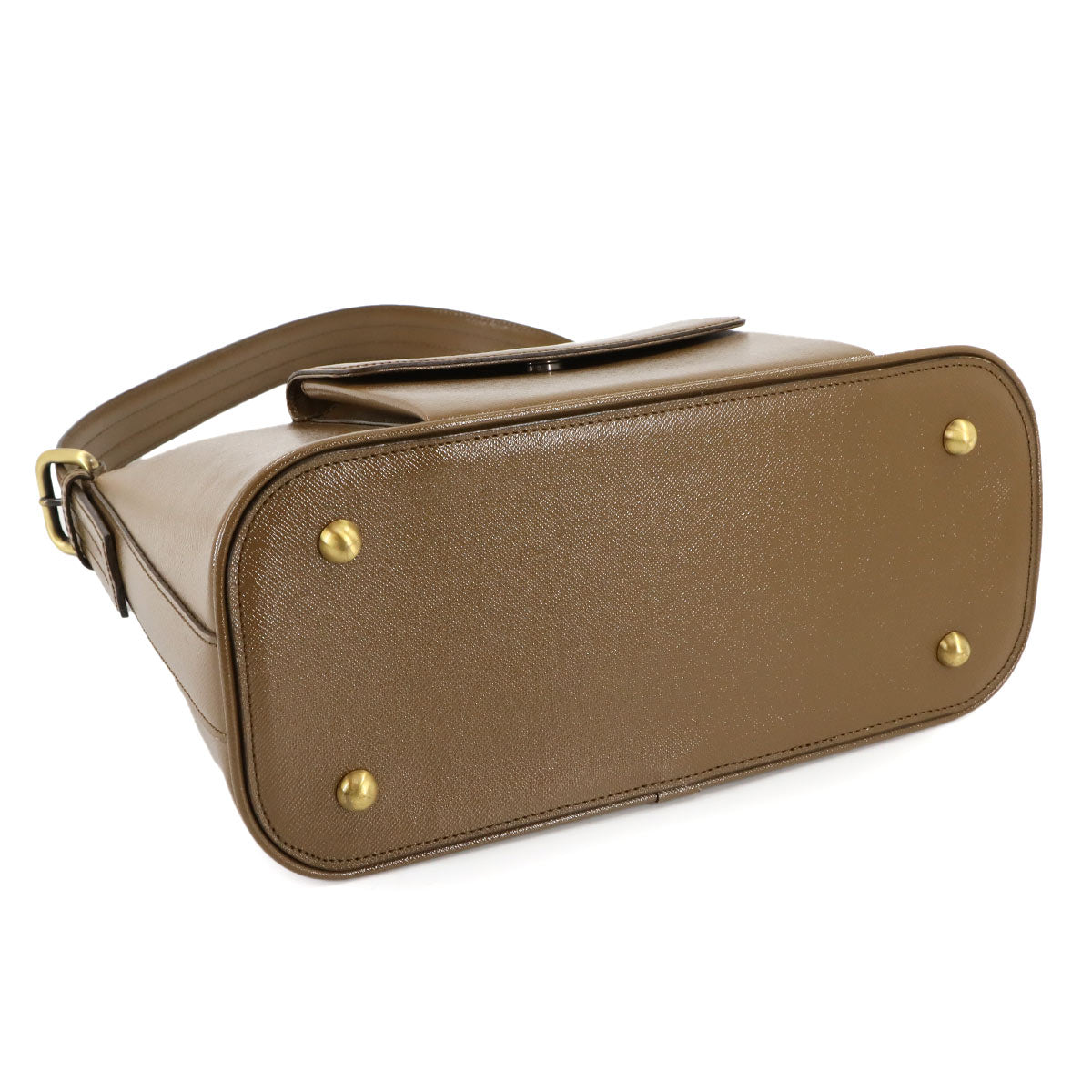 Hand Bag Leather Brown Plaid Purse