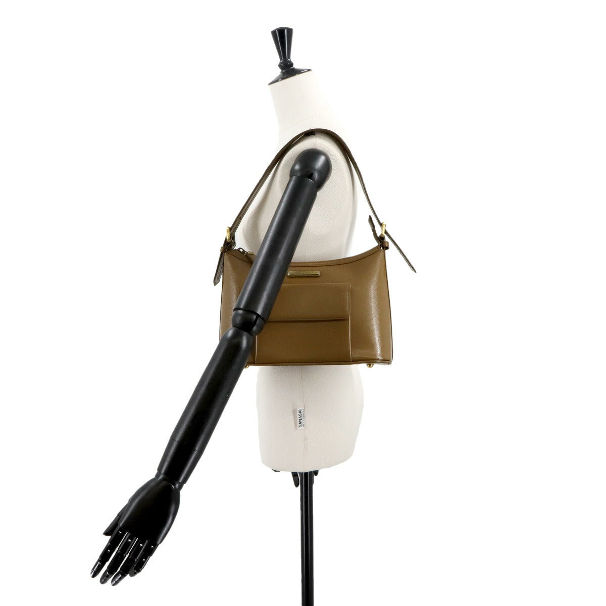 Hand Bag Leather Brown Plaid Purse