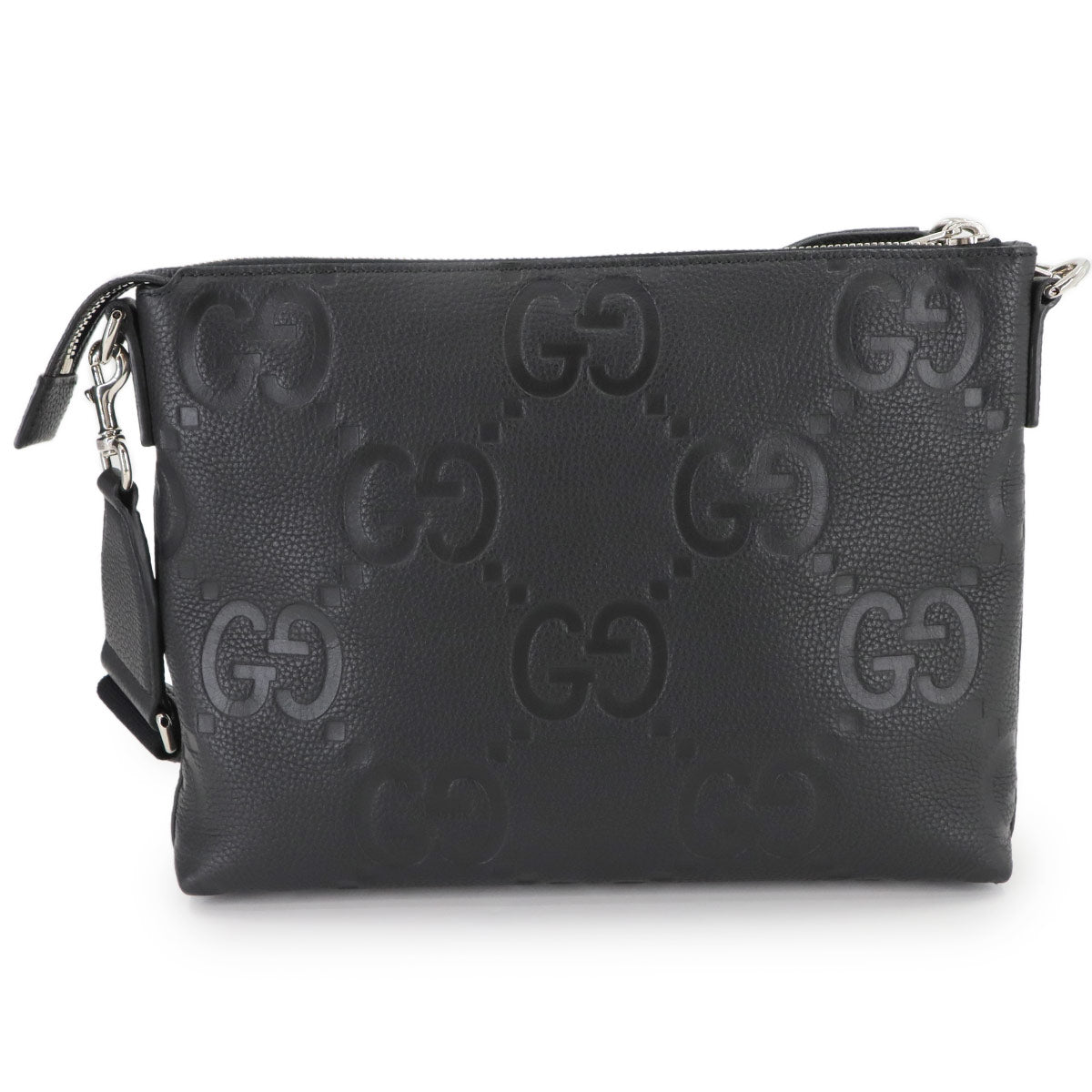 Jumbo GG Shoulder Bag Leather Black 696009 Purse