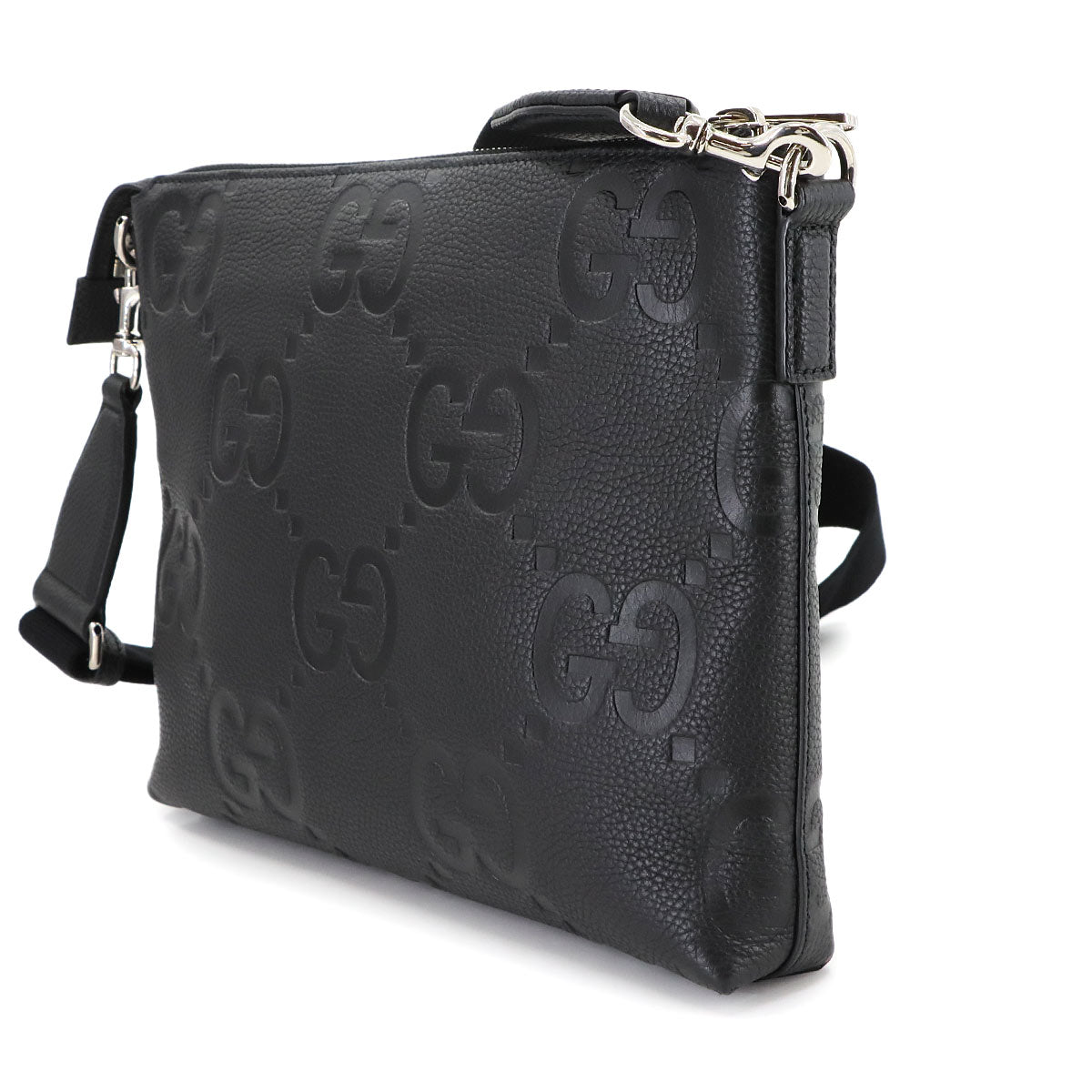 Jumbo GG Shoulder Bag Leather Black 696009 Purse