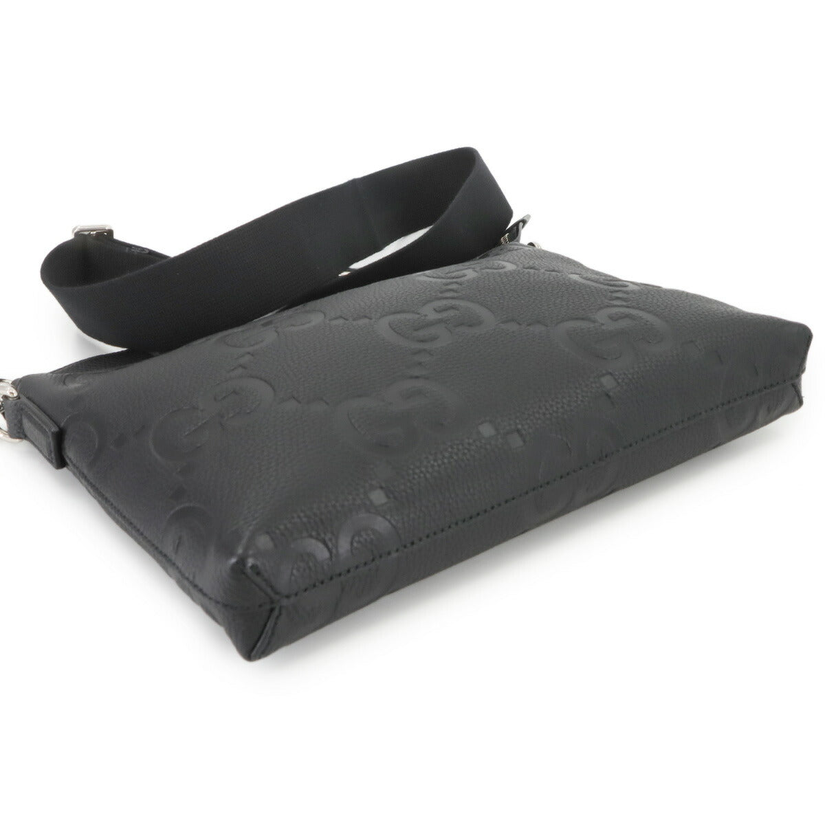 Jumbo GG Shoulder Bag Leather Black 696009 Purse