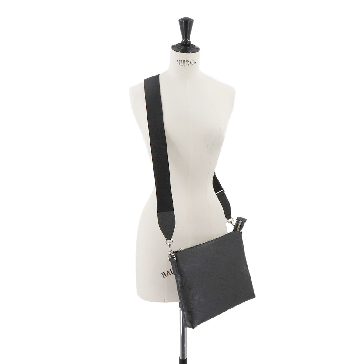 Jumbo GG Shoulder Bag Leather Black 696009 Purse