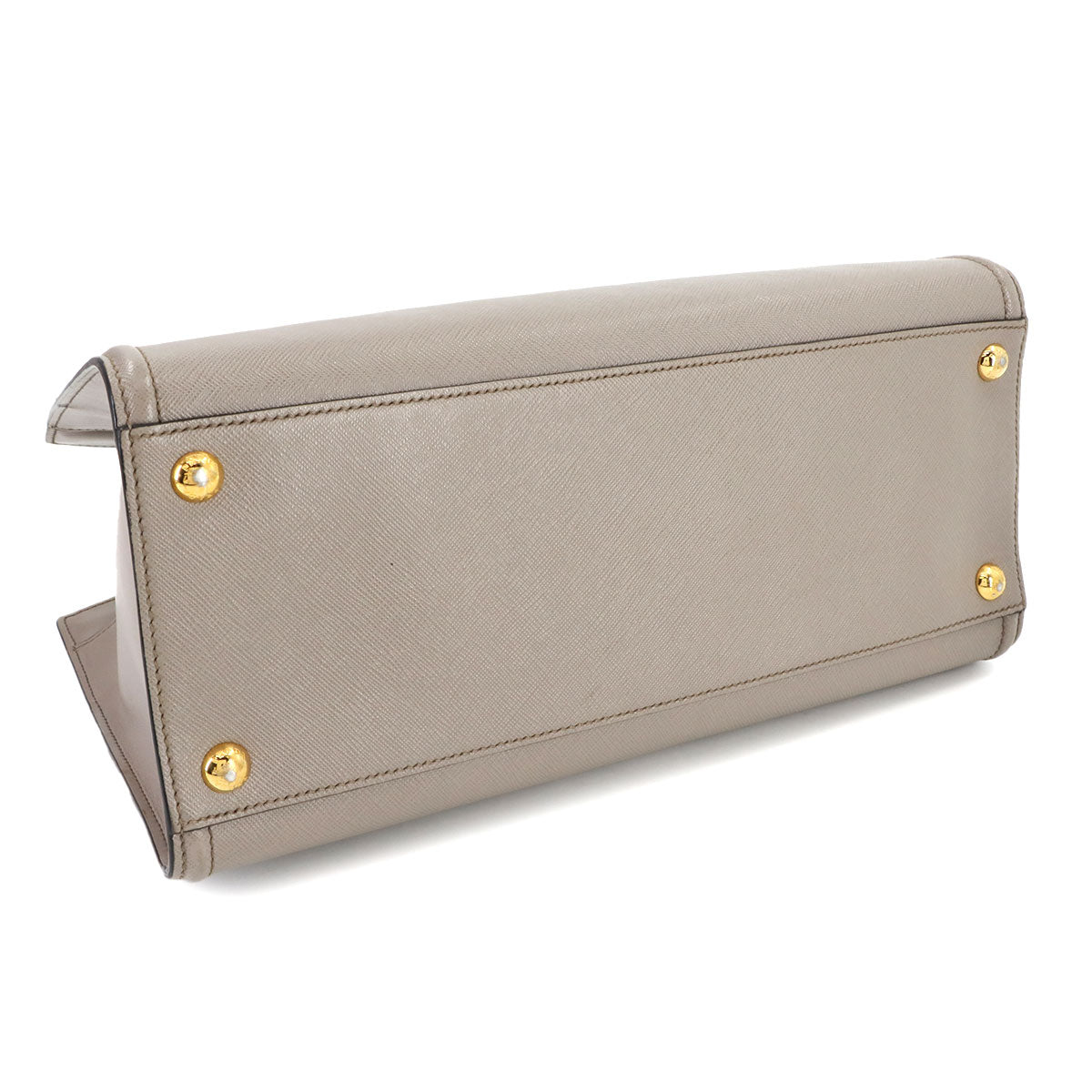 Saffiano 2way Hand Shoulder Bag Leather Gray 1BA228 Purse