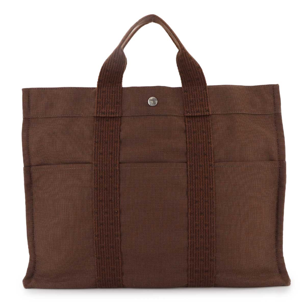 Herline Tote MM Bag Canvas Brown Unisex Purse