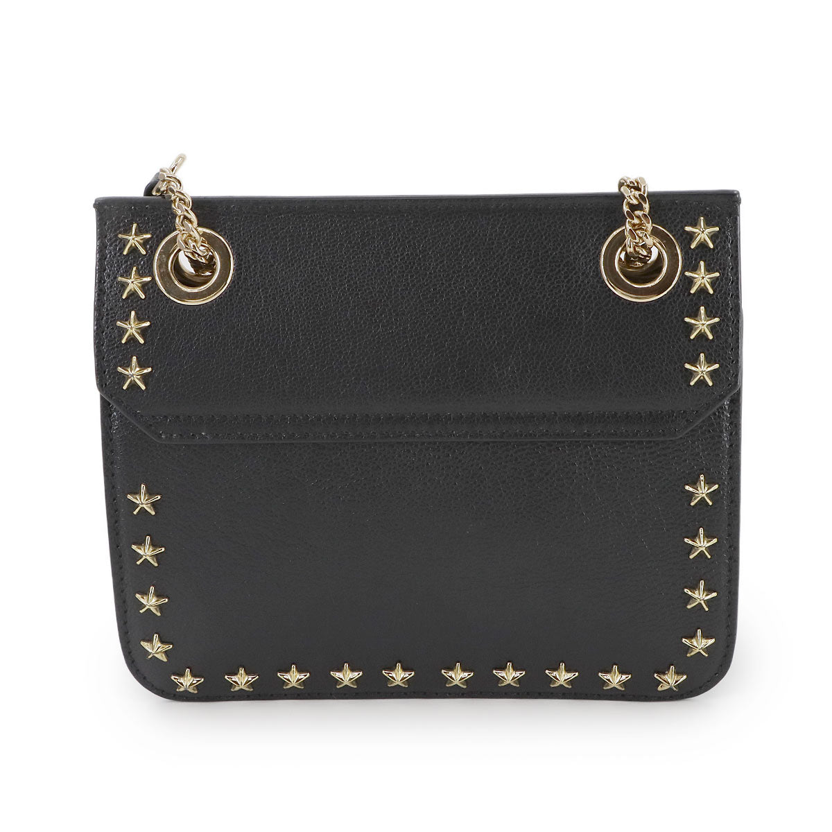 Shoulder Bag Leather Black Star Studs Purse