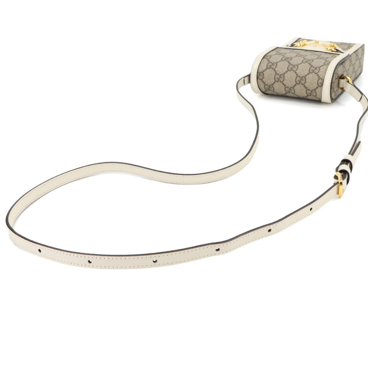 Horsebit 1955 Mini Shoulder Bag GG Supreme Canvas Leather Beige