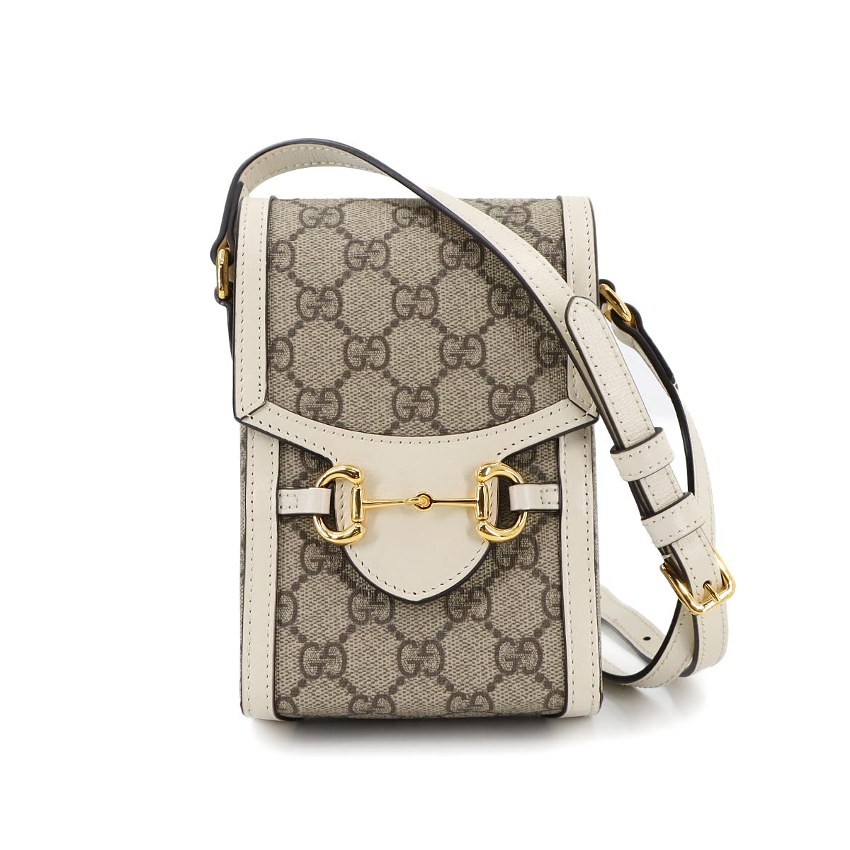 Horsebit 1955 Mini Shoulder Bag GG Supreme Canvas Leather Beige