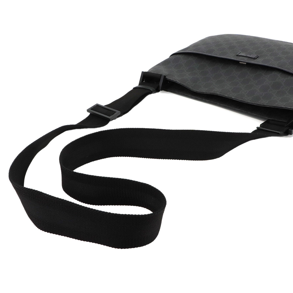 GG Supreme Messenger Shoulder Bag PVC Canvas Black 162904 Purse