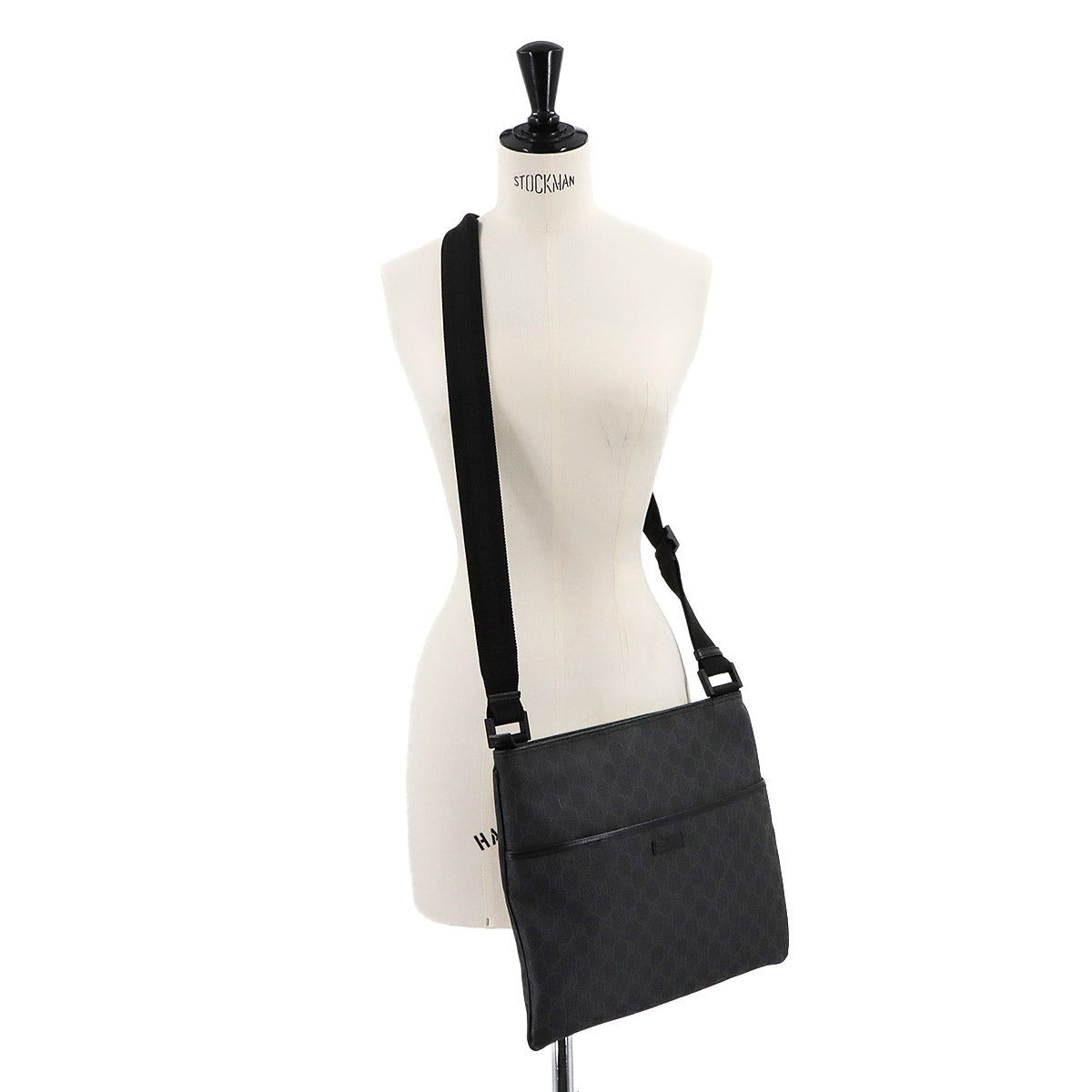 GG Supreme Messenger Shoulder Bag PVC Canvas Black 162904 Purse