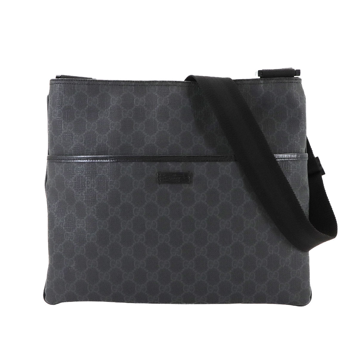 GG Supreme Messenger Shoulder Bag PVC Canvas Black 162904 Purse