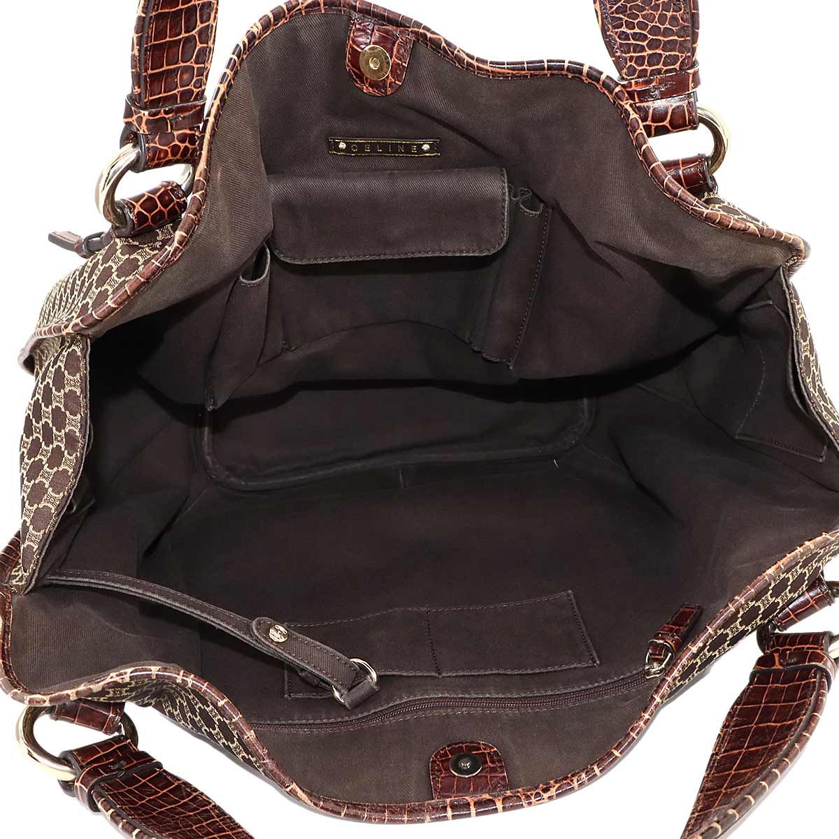 Macadam Tote Bag Canvas Leather Brown Purse