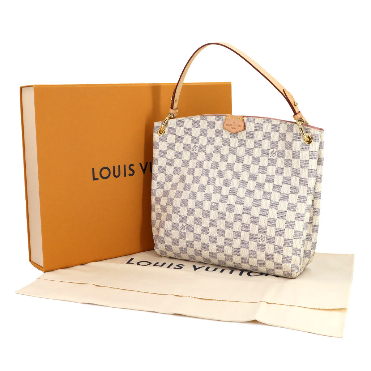 Damier Azur Graceful PM Shoulder Bag White N42249