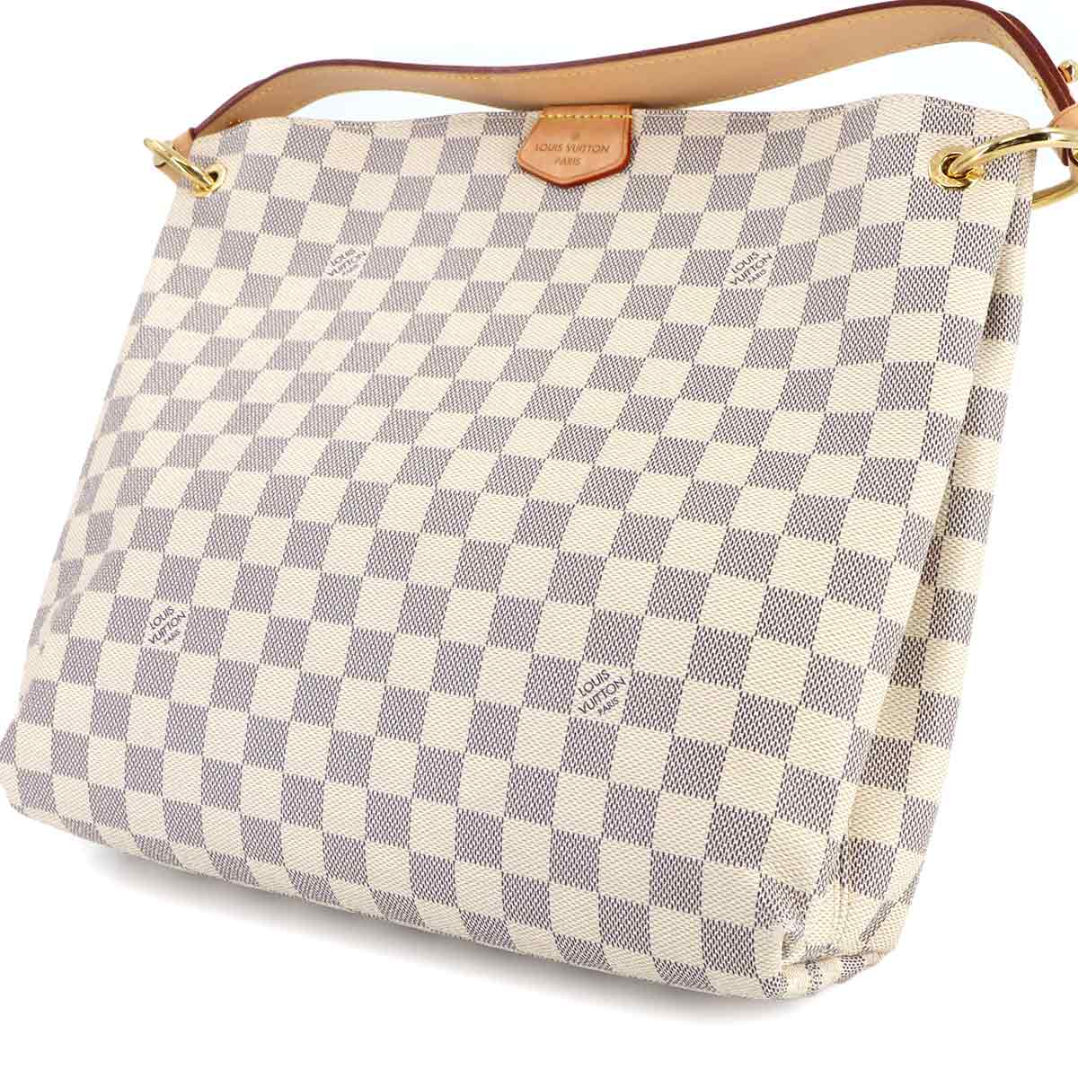 Damier Azur Graceful PM Shoulder Bag White N42249