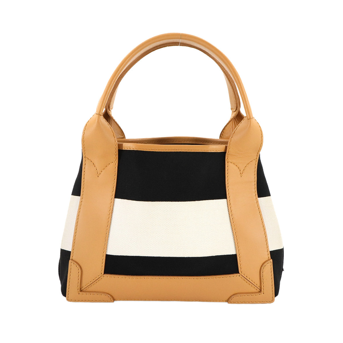 Navy XS Cabas Tote Shoulder Bag Canvas Black White 390346