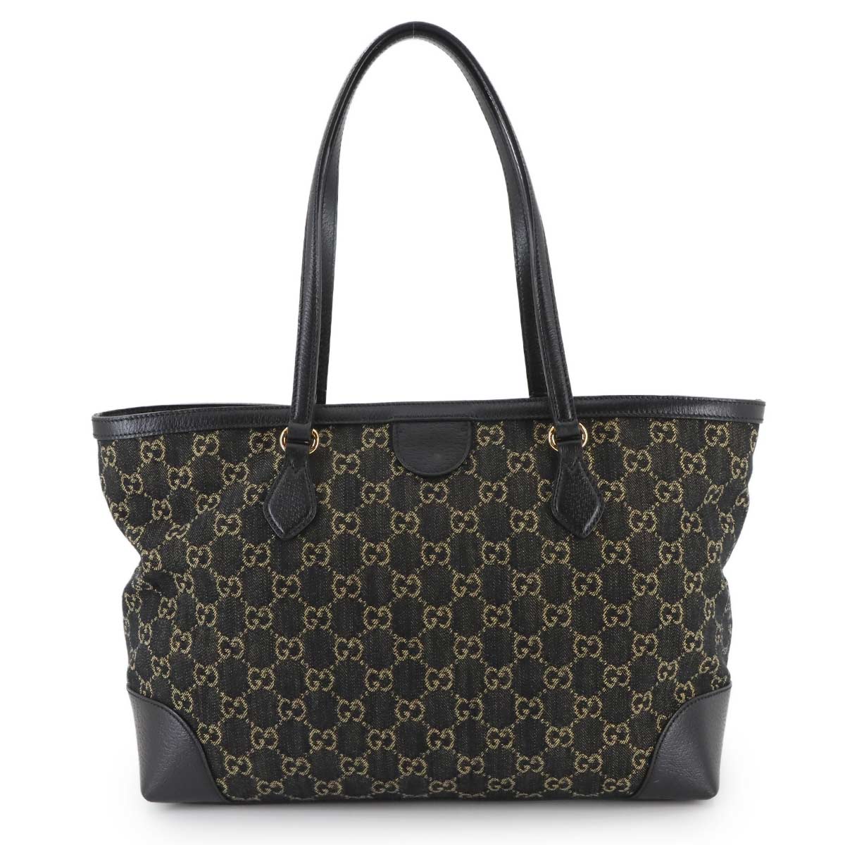 Ophidia Medium Tote Bag GG jacquard denim Leather Black 631685