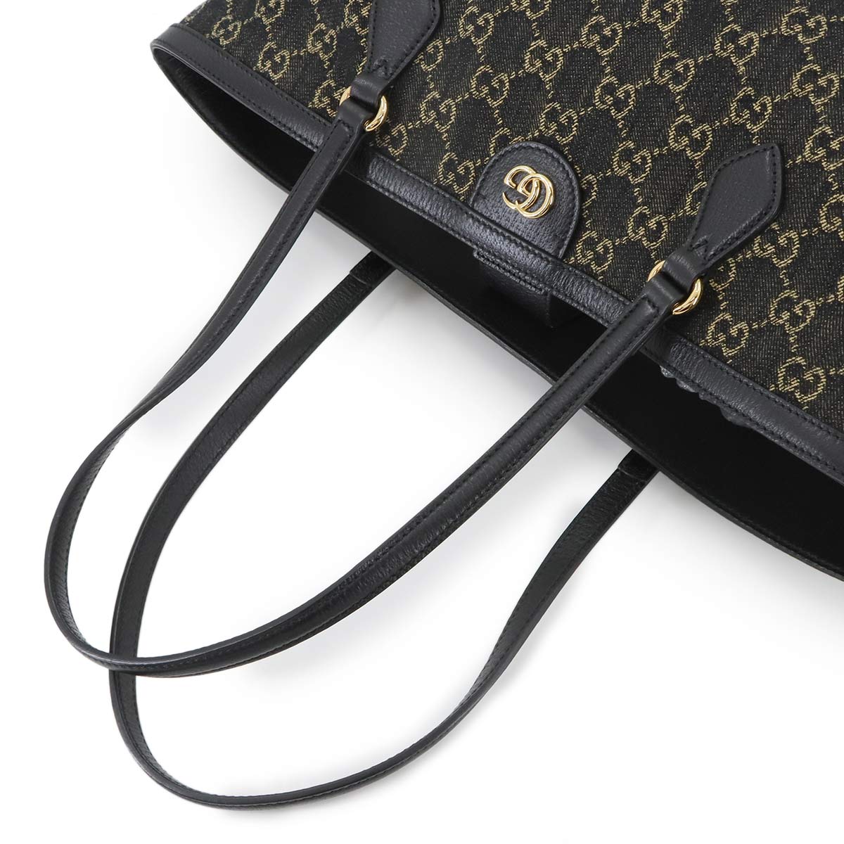 Ophidia Medium Tote Bag GG jacquard denim Leather Black 631685