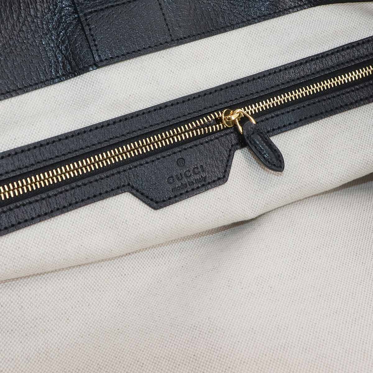 Ophidia Medium Tote Bag GG jacquard denim Leather Black 631685