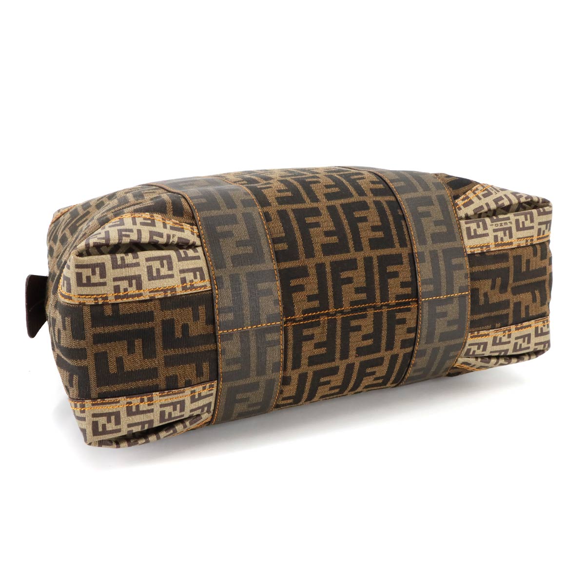 Zucca Zucchino Hand Bag Canvas PVC Brown Black 8BL096 Vintage