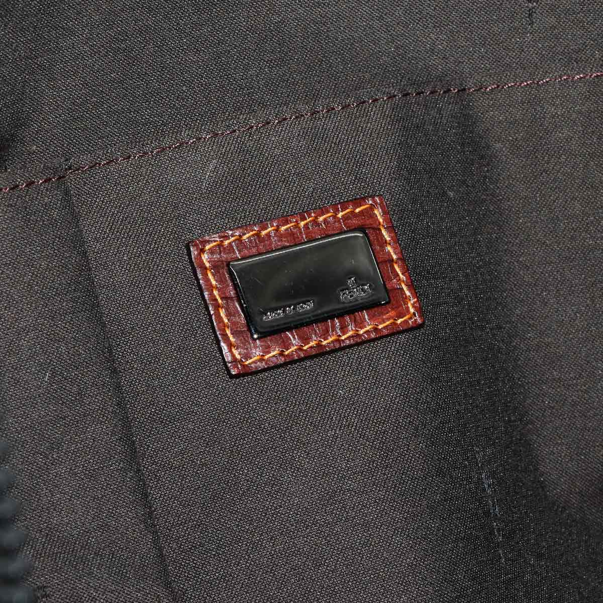 Zucca Zucchino Hand Bag Canvas PVC Brown Black 8BL096 Vintage