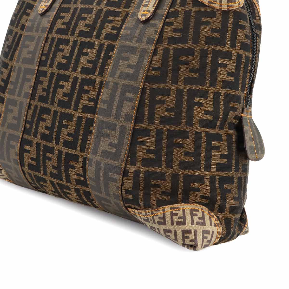 Zucca Zucchino Hand Bag Canvas PVC Brown Black 8BL096 Vintage