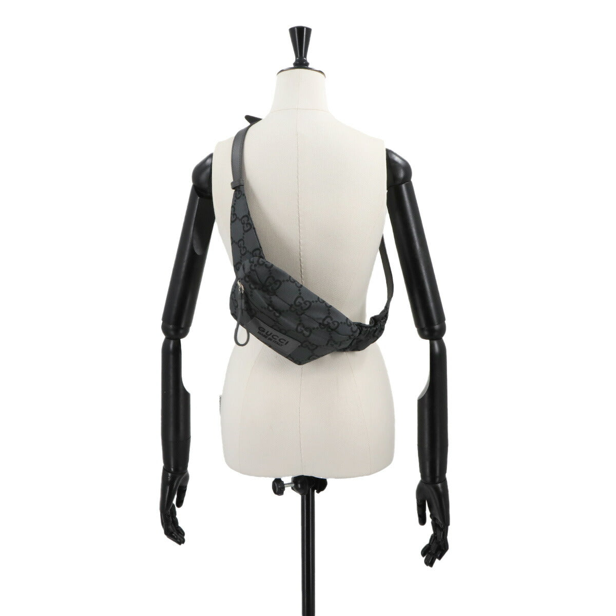 Belt Bag GG Recycled Polyester Leather Grey 767934 Purse