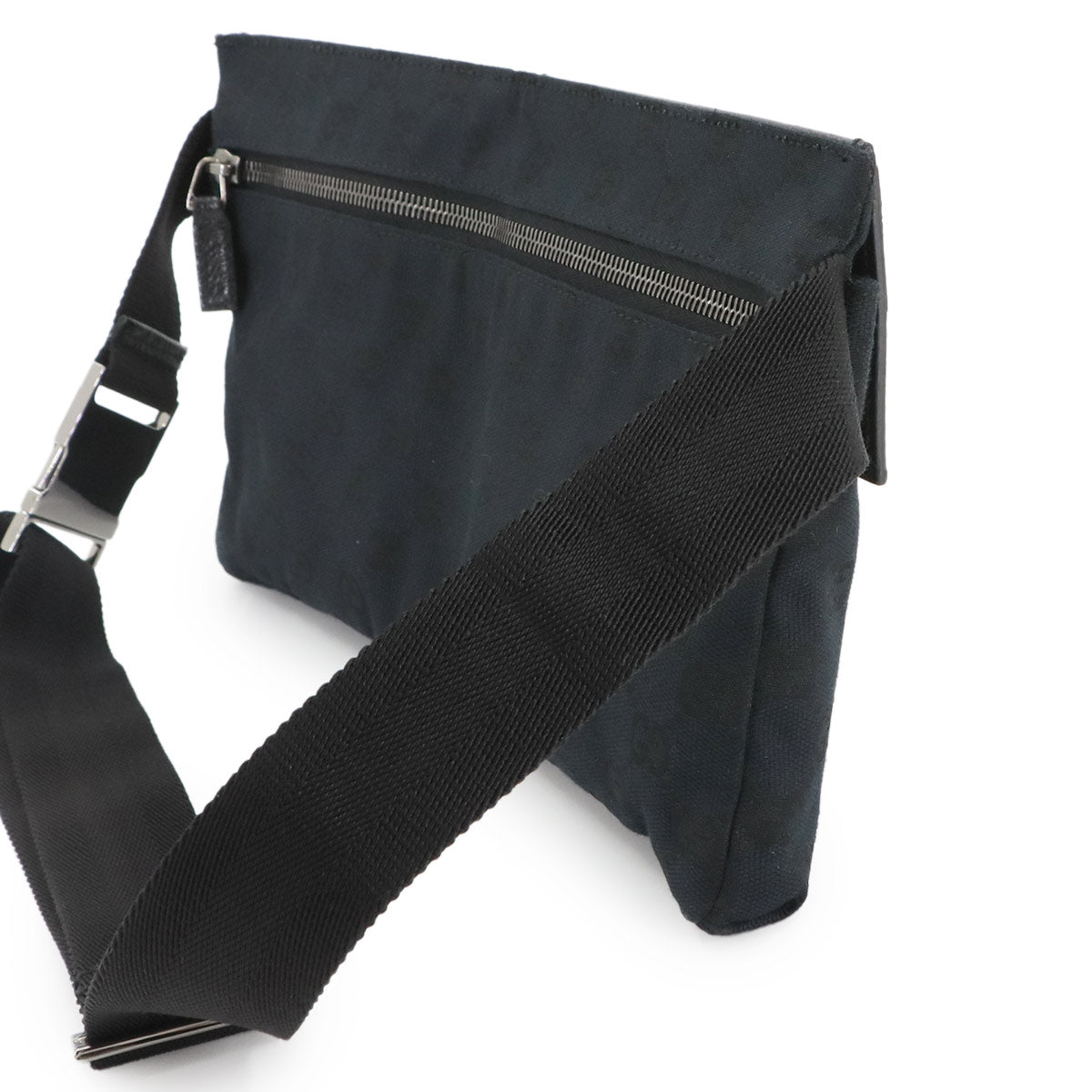 GG Canvas Bum Belt Bag Waist Bag Leather Black 28566 Purse