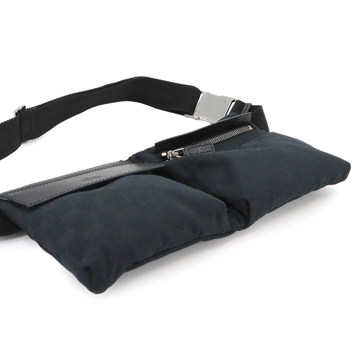 GG Canvas Bum Belt Bag Waist Bag Leather Black 28566 Purse