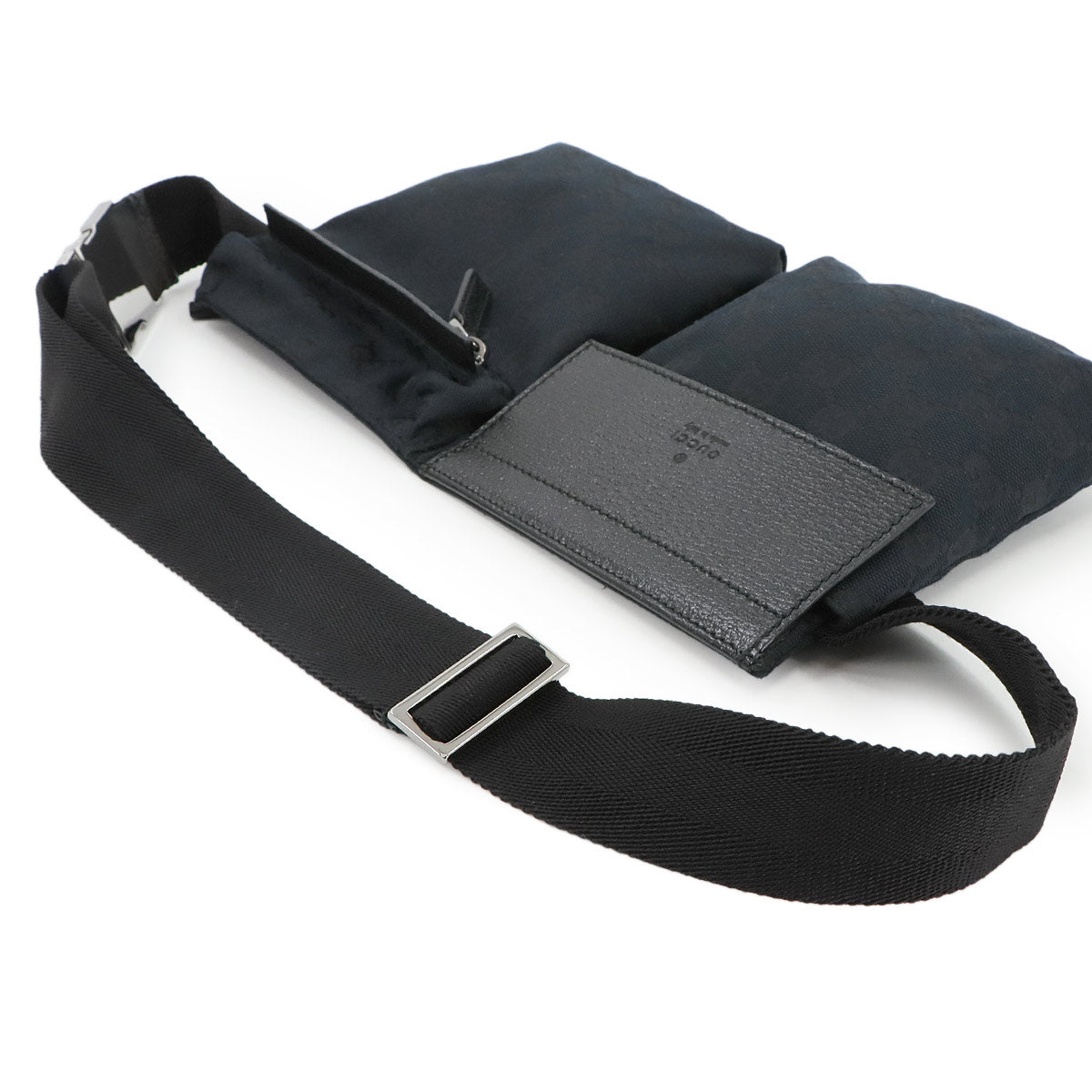 GG Canvas Bum Belt Bag Waist Bag Leather Black 28566 Purse